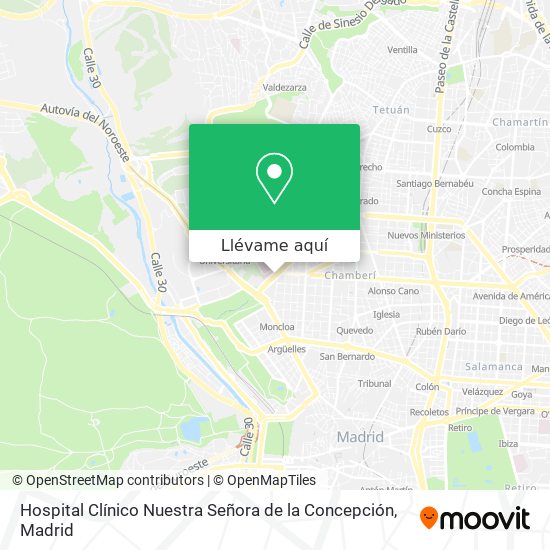 Mapa Hospital Clínico Nuestra Señora de la Concepción