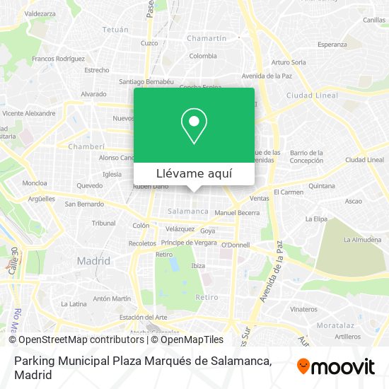Mapa Parking Municipal Plaza Marqués de Salamanca
