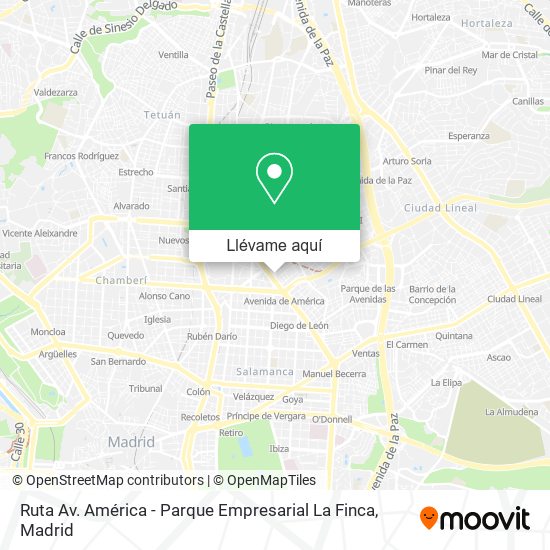 Mapa Ruta Av. América - Parque Empresarial La Finca