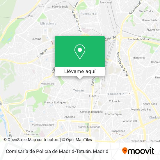 Mapa Comisaría de Policía de Madrid-Tetuán