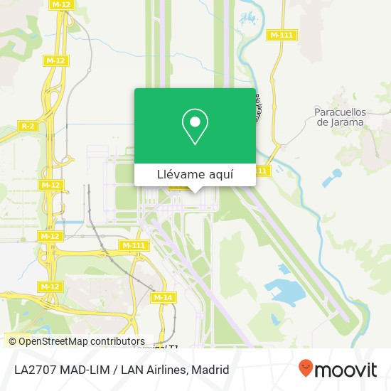 Mapa LA2707 MAD-LIM / LAN Airlines