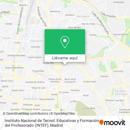 Mapa Instituto Nacional de Tecnol. Educativas y Formación del Profesorado (INTEF)