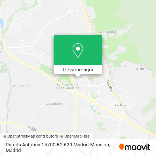 Mapa Parada Autobus 15700 B2 629 Madrid-Moncloa