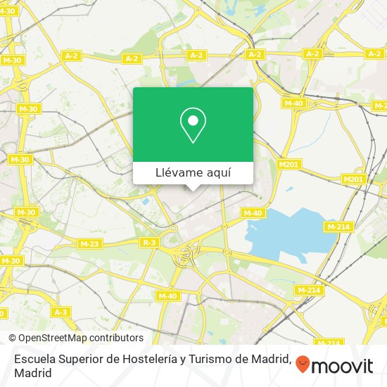 Mapa Escuela Superior de Hostelería y Turismo de Madrid