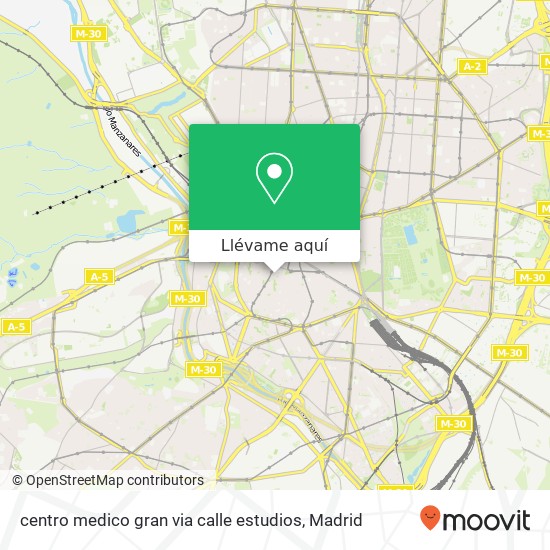 Mapa centro medico gran via calle estudios