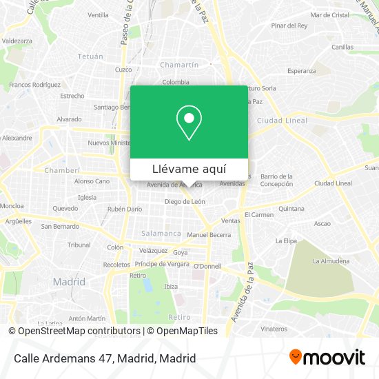 Mapa Calle Ardemans 47, Madrid