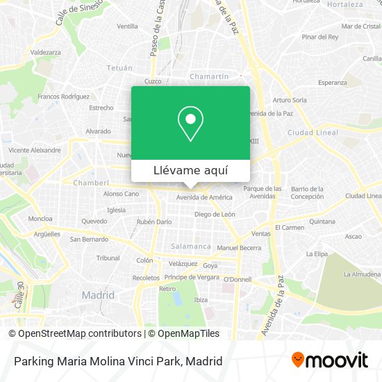 Mapa Parking Maria Molina Vinci Park
