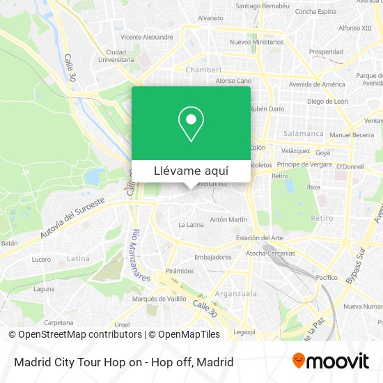 Mapa Madrid City Tour Hop on - Hop off