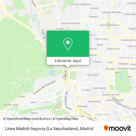 Mapa Línea Madrid-Segovia (La Sepulvedana)