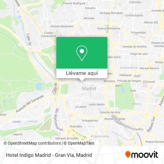 Mapa Hotel Indigo Madrid - Gran Via