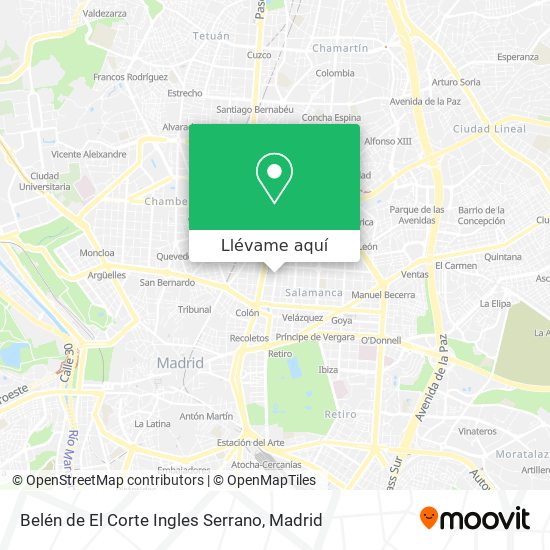 Mapa Belén de El Corte Ingles Serrano