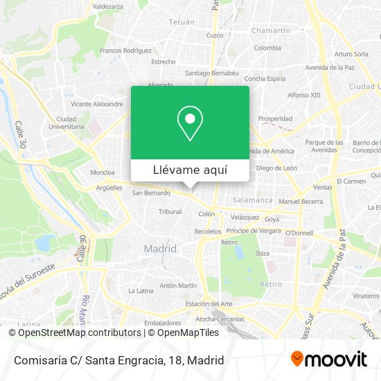 Mapa Comisaria C/ Santa Engracia, 18