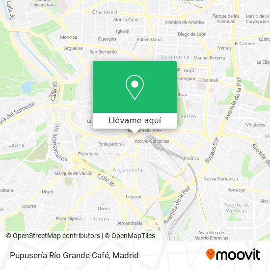 Mapa Pupusería Río Grande Café