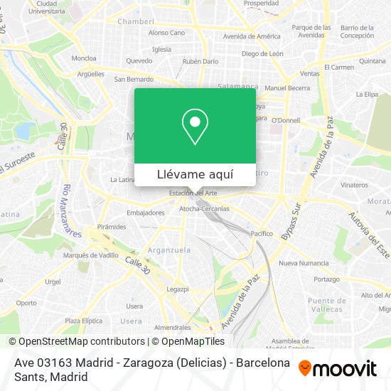 Mapa Ave 03163 Madrid - Zaragoza (Delicias) - Barcelona Sants