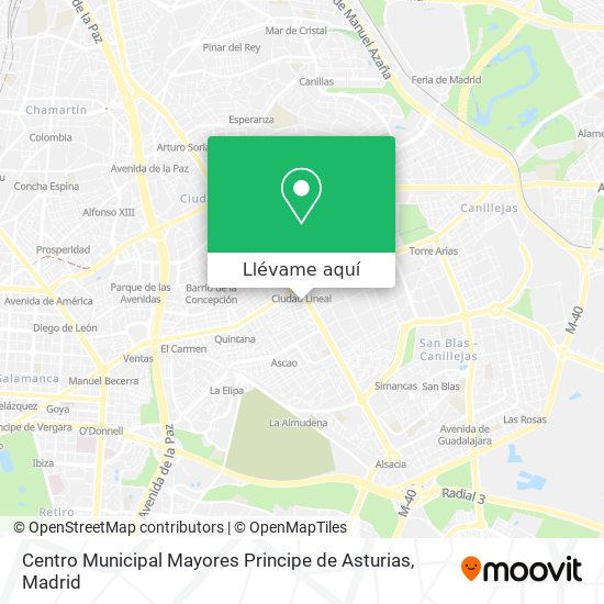 Mapa Centro Municipal Mayores Principe de Asturias
