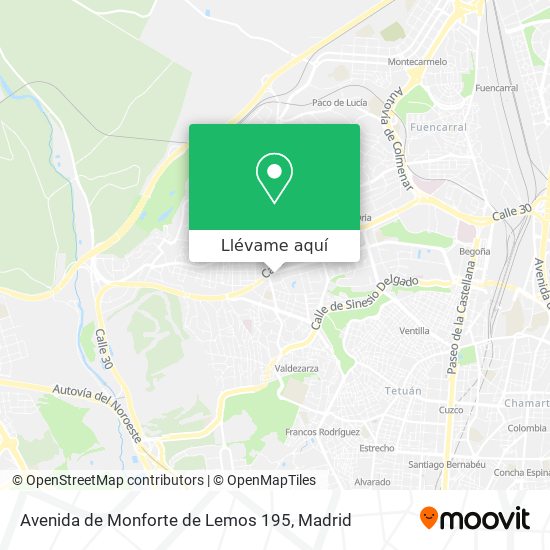 Mapa Avenida de Monforte de Lemos 195