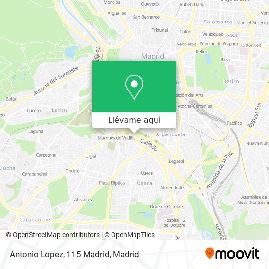 Mapa Antonio Lopez, 115 Madrid