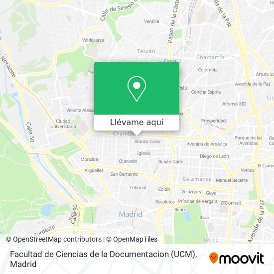 Mapa Facultad de Ciencias de la Documentacion (UCM)