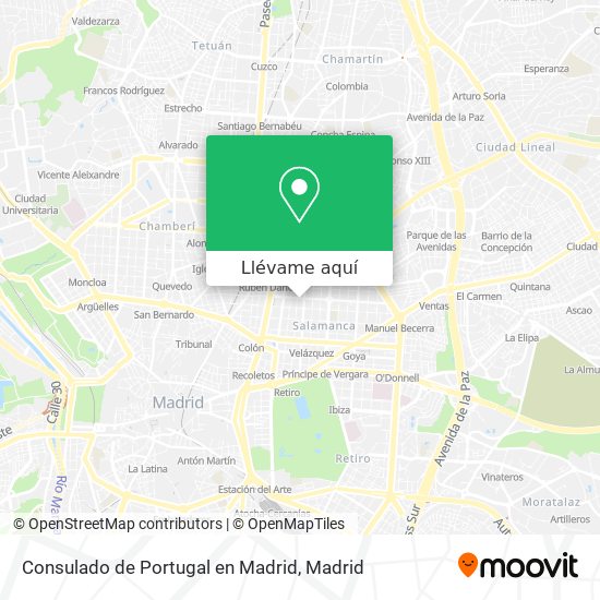 Mapa Consulado de Portugal en Madrid