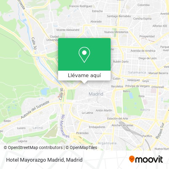 Mapa Hotel Mayorazgo Madrid