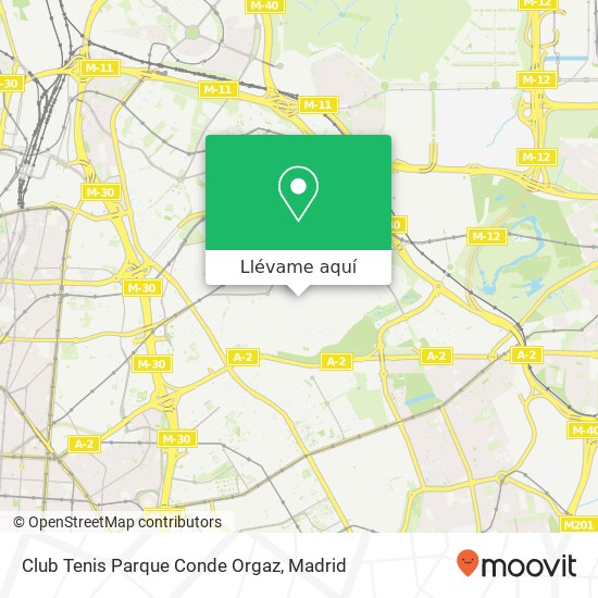 Mapa Club Tenis Parque Conde Orgaz