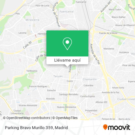 Mapa Parking Bravo Murillo 359