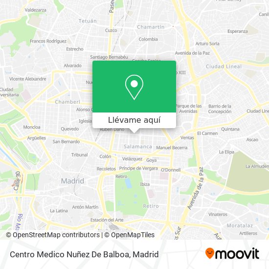 Mapa Centro Medico Nuñez De Balboa