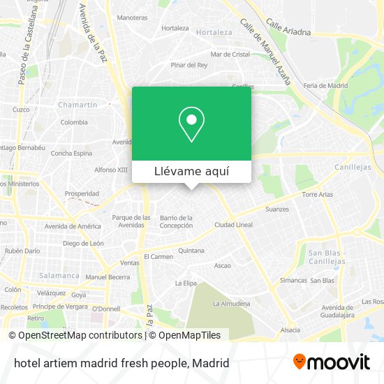 Mapa hotel artiem madrid fresh people