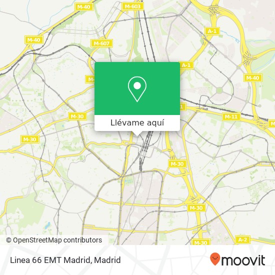 Mapa Linea 66 EMT Madrid
