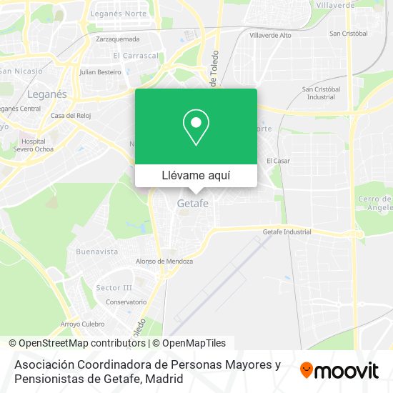 Mapa Asociación Coordinadora de Personas Mayores y Pensionistas de Getafe