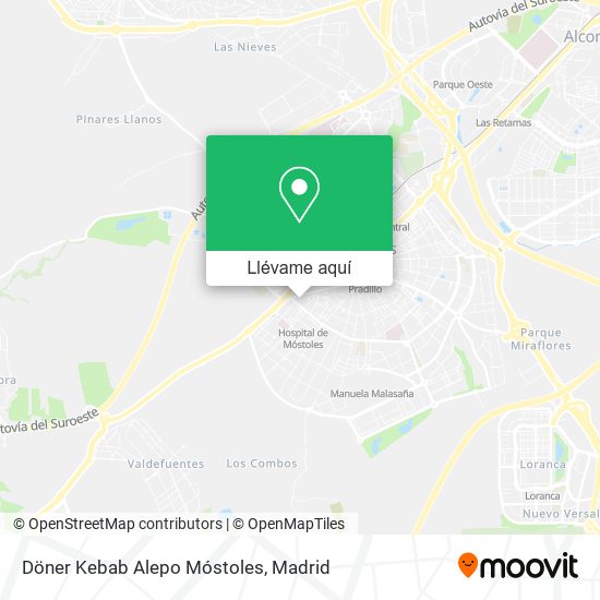 Mapa Döner Kebab Alepo Móstoles