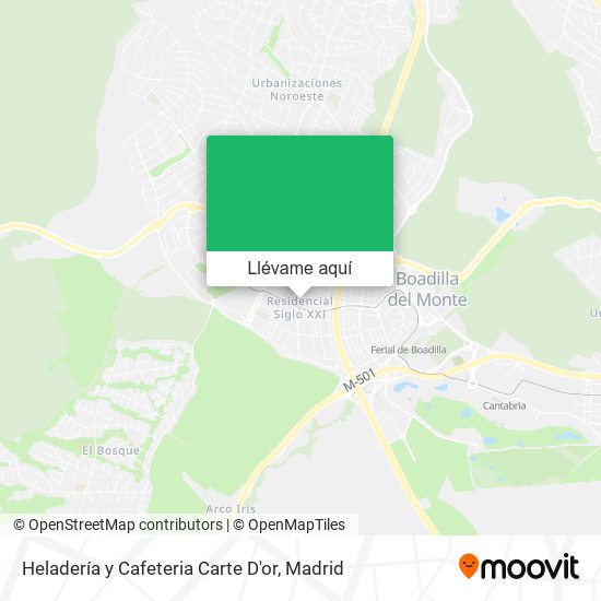Mapa Heladería y Cafeteria Carte D'or