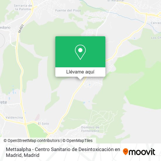 Mapa Mettaalpha - Centro Sanitario de Desintoxicación en Madrid