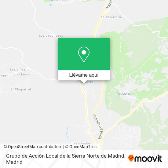Mapa Grupo de Acción Local de la Sierra Norte de Madrid
