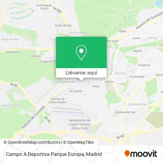Mapa Campo A.Deportiva Parque Europa