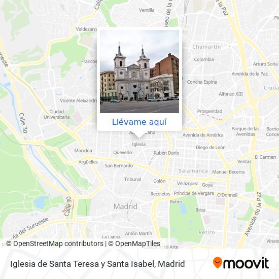 Mapa Iglesia de Santa Teresa y Santa Isabel