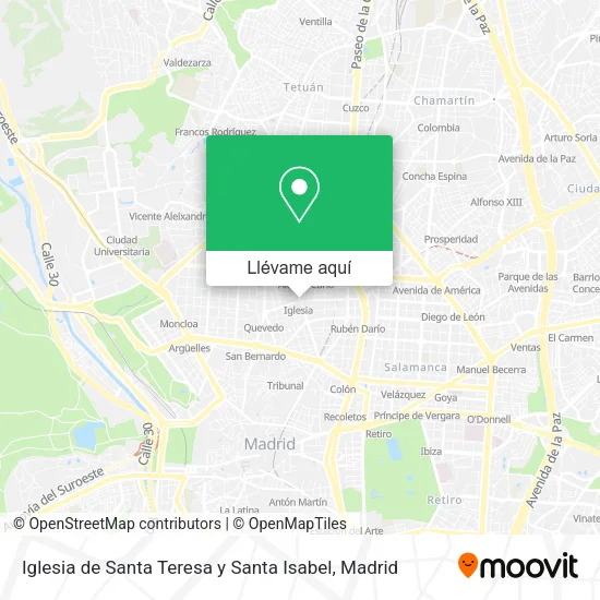 Mapa Iglesia de Santa Teresa y Santa Isabel