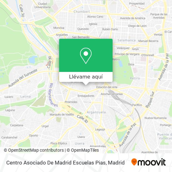 Mapa Centro Asociado De Madrid Escuelas Pias