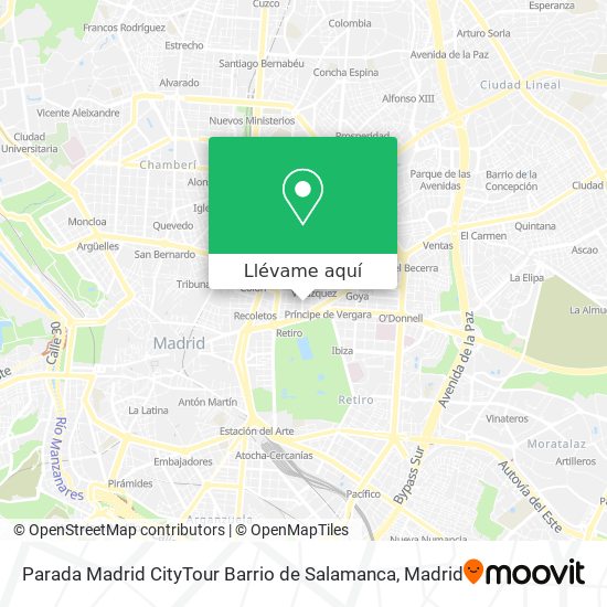 Mapa Parada Madrid CityTour Barrio de Salamanca