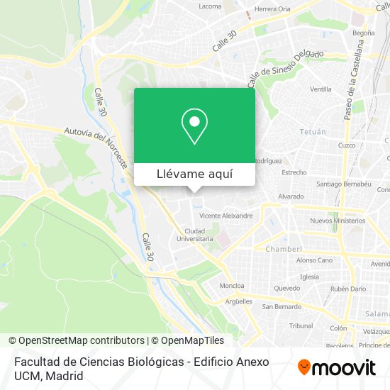 Mapa Facultad de Ciencias Biológicas - Edificio Anexo UCM