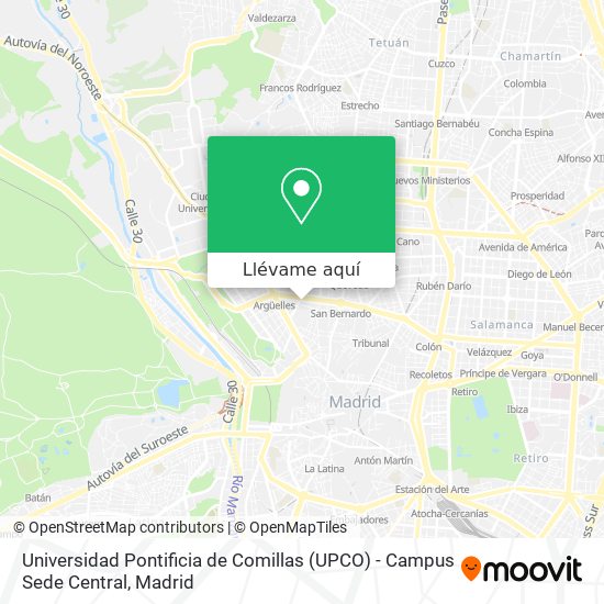 Mapa Universidad Pontificia de Comillas (UPCO) - Campus Sede Central