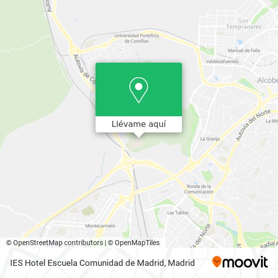 Mapa IES Hotel Escuela Comunidad de Madrid