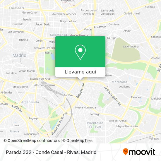 Mapa Parada 332 - Conde Casal - Rivas