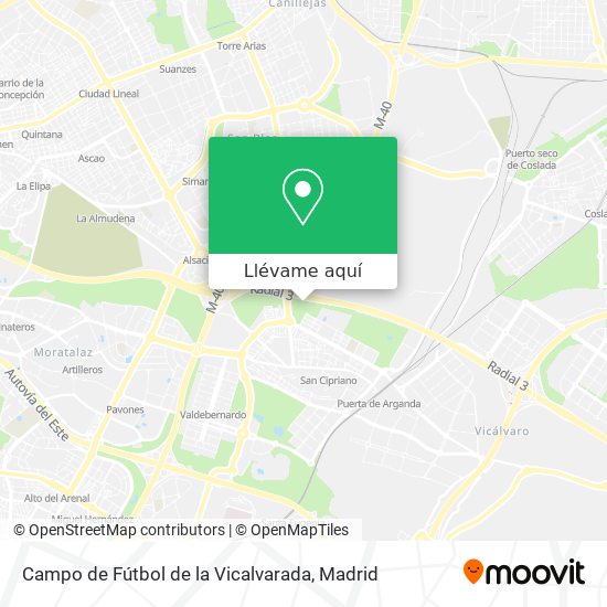 Mapa Campo de Fútbol de la Vicalvarada