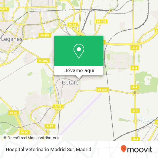 Mapa Hospital Veterinario Madrid Sur