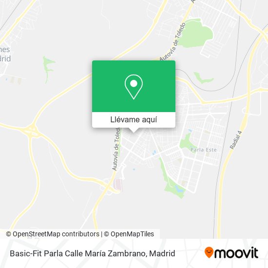 Mapa Basic-Fit Parla Calle María Zambrano