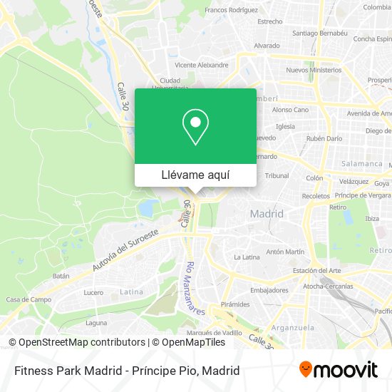 Mapa Fitness Park Madrid - Príncipe Pio