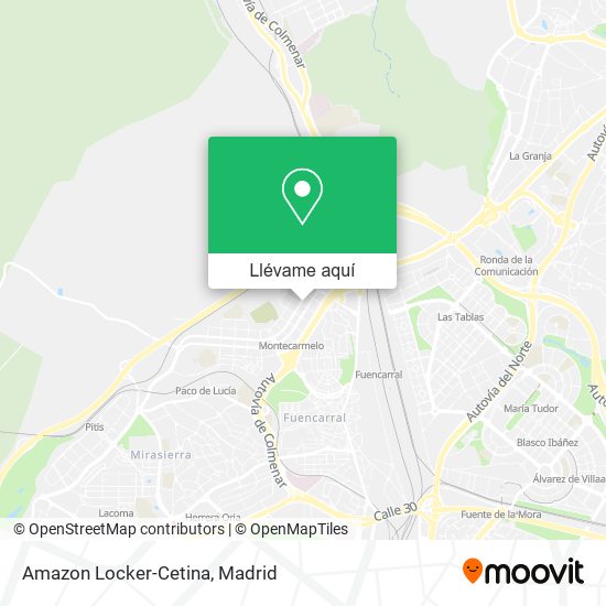 Mapa Amazon Locker-Cetina