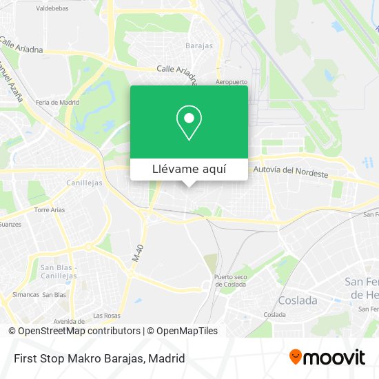 Mapa First Stop Makro Barajas