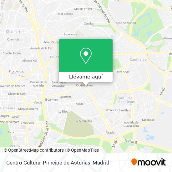 Mapa Centro Cultural Príncipe de Asturias